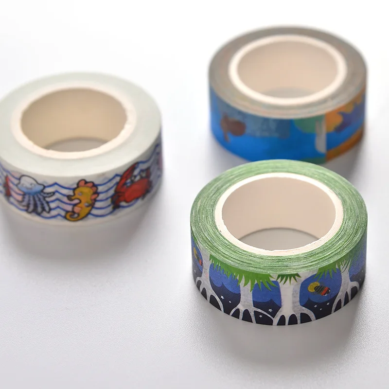 

15mmx10m Cartoon washi tapes color Dividing Stickers border masking adhesive paper washi tape DIY Scrapbooking Hand account