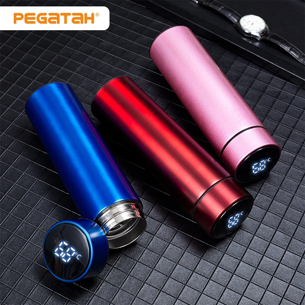 

500ML Vacuum Flasks Smart Thermos Water Cup 304 Stainless Steel Temperature Display Cup Business Gift in-Car Thermos