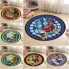 Детская комната мультяшный напольный ковер сердце королевы стеклянный ковер напольный дверь комнаты Противоскользящий коврик круглый мягкий ковер для компьютерного стула