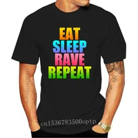 eat sleep rave repeat mens t shirt mens high quality tees 2017 short sleeve cotton t shirts man clothing