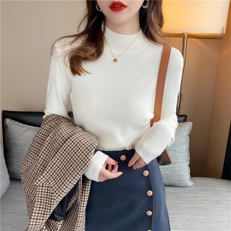 

Sweater Woman 2020 new autumn and winter long sleeves with a slim bottom blouse half turtleneck sweater XBA270-XBA272