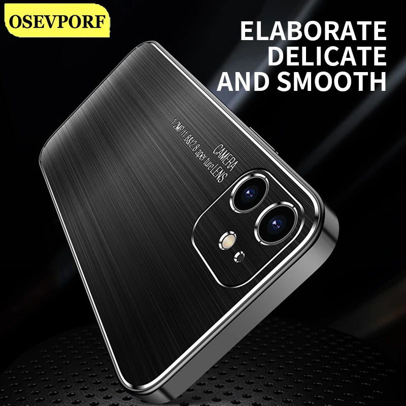 

Hard Back Cover for iPhone 13 12 11 Pro Max X XR XS Max 8 7 6 Plus Shockproof Coque Silky Slim Matte Capa Brushed Metal Capinhas