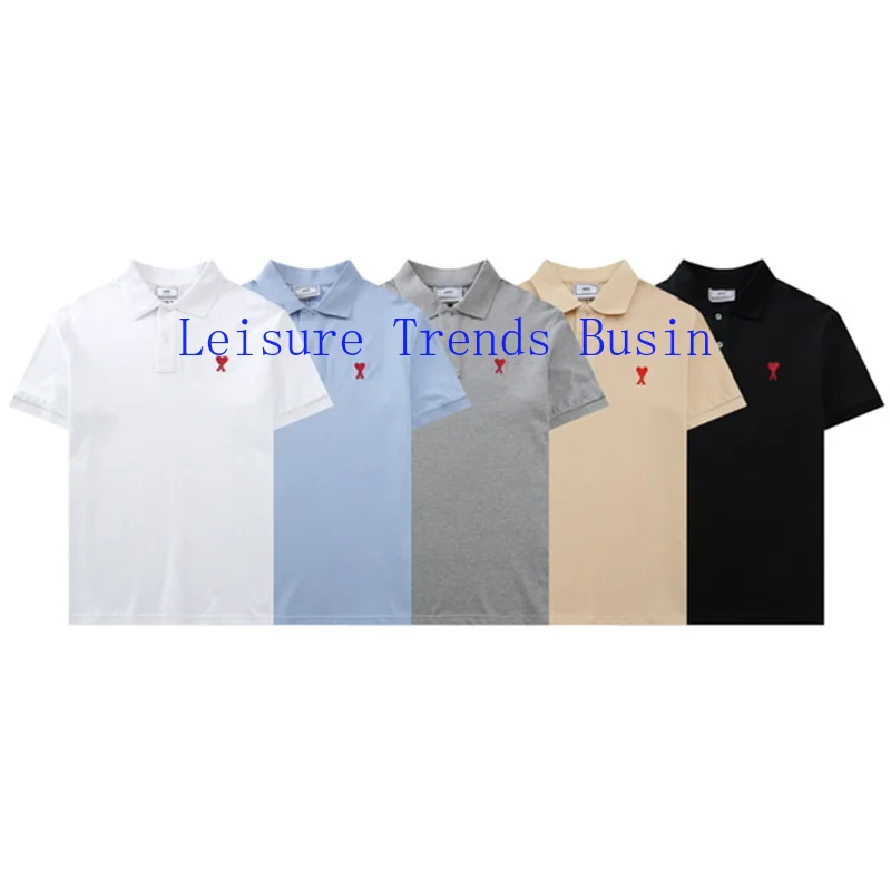 

21ss New Luxurious Brands Design Ami Paris Polo Cotton Tee Shirt Men Women Streetwear Sweatshirt Outdoor T-shirts
