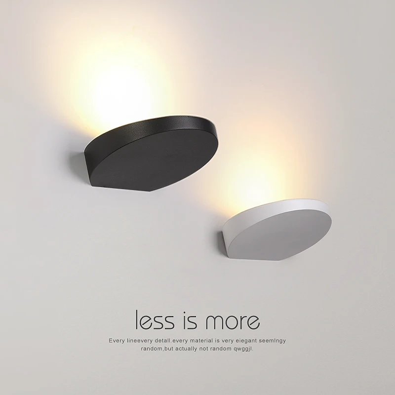 

LED Wall Lamps Size 16cm Power 5W Black/White Lamp Body Warm White/Cool White Iron Material Wall Lights Bedroom Corridor Aisle