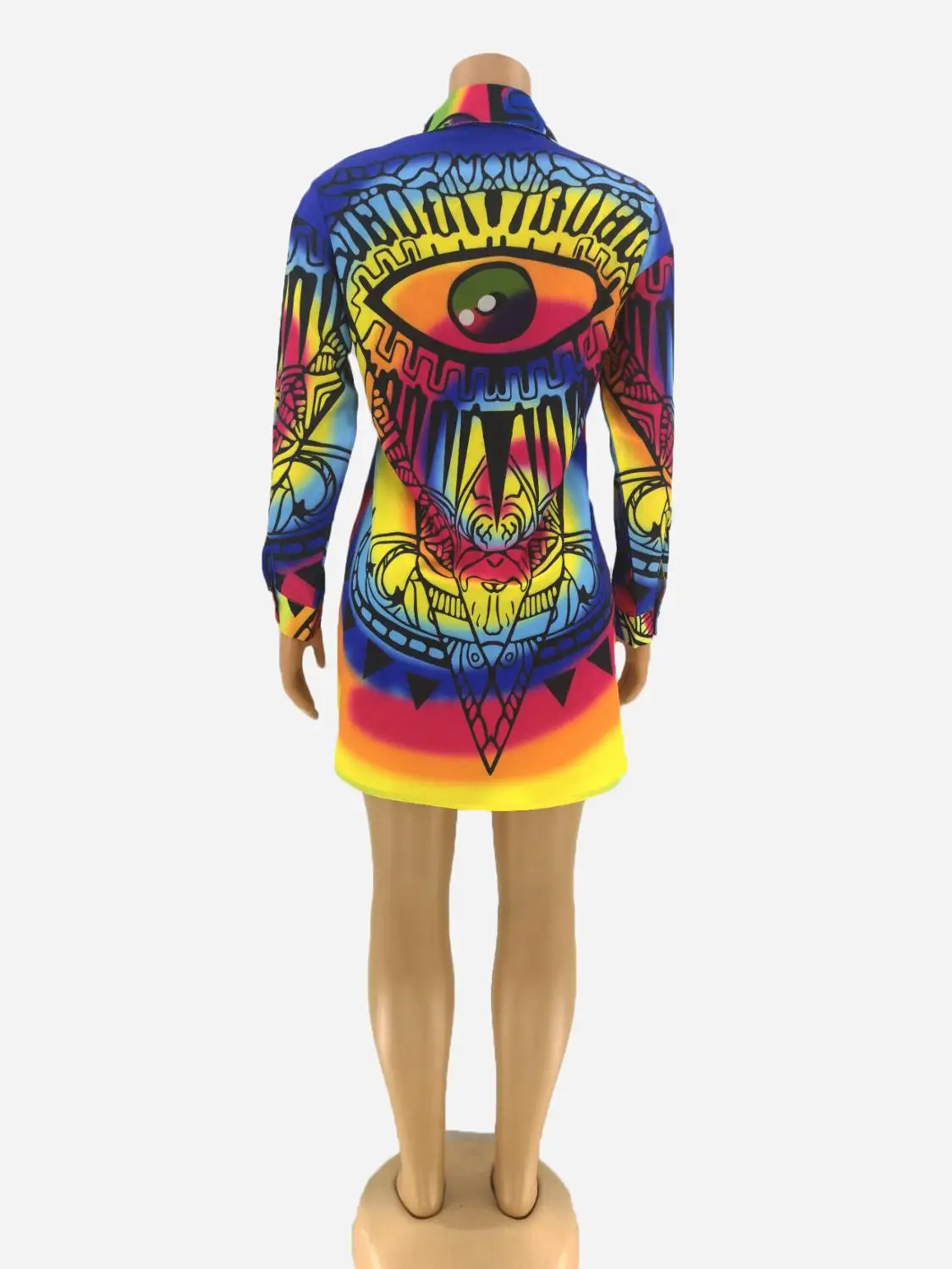 2019 women new summer cartoon animal print long sleeve button upp above knee blouses &amp shirts dress vintage vestidos GL8021 | Женская