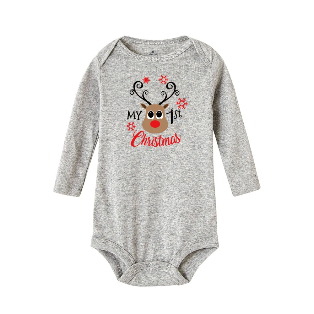 С надписью My First Christmas для малышей унисекс комбинезон Для мальчиков ясельного возраста для девочек вечерние платья детская одежда из хлопка для новорожденных с длинным рукавом Забавный комбинезон наряд