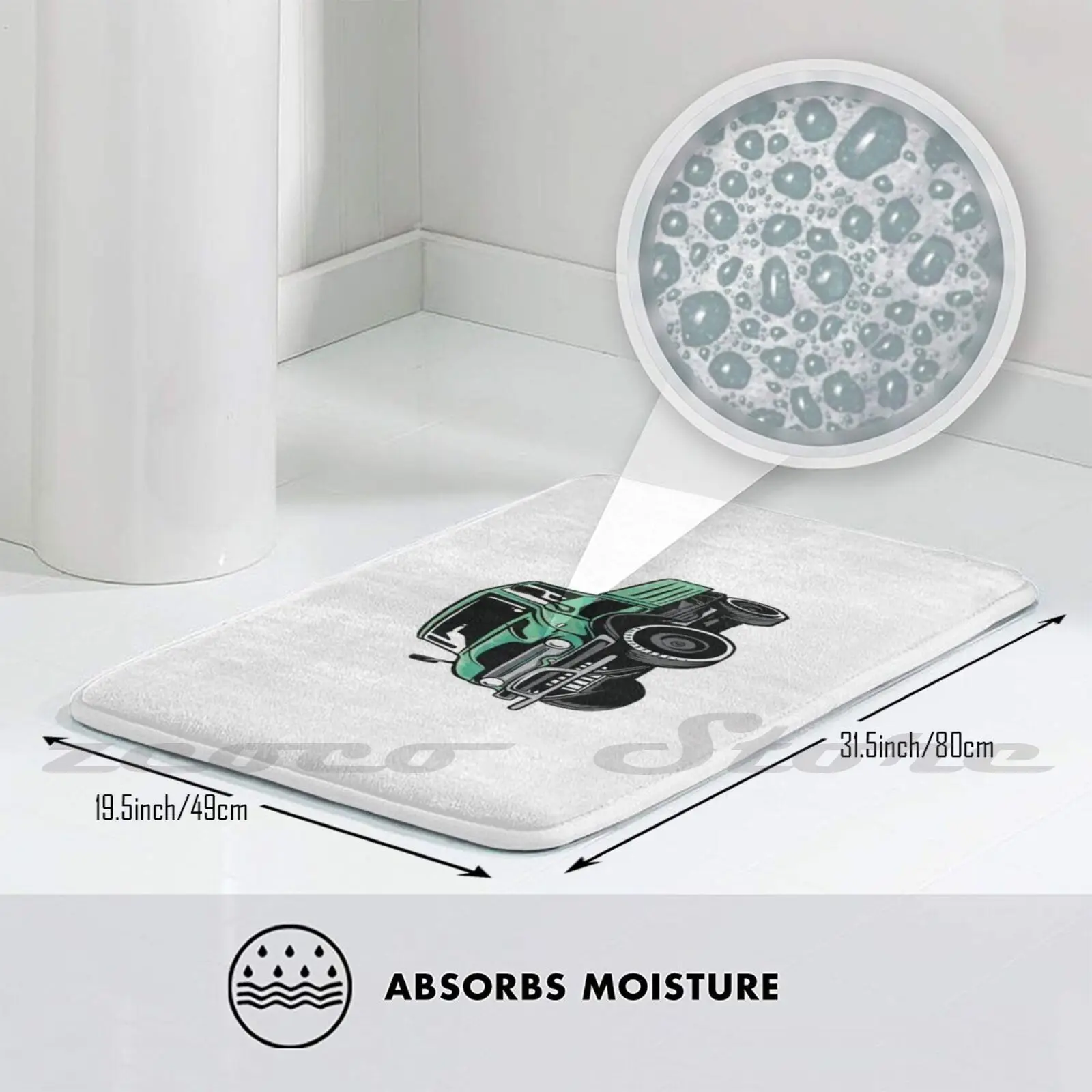 Мягкий Противоскользящий коврик для двери Green Unimog ковер поглощения воды Car Geek Truck