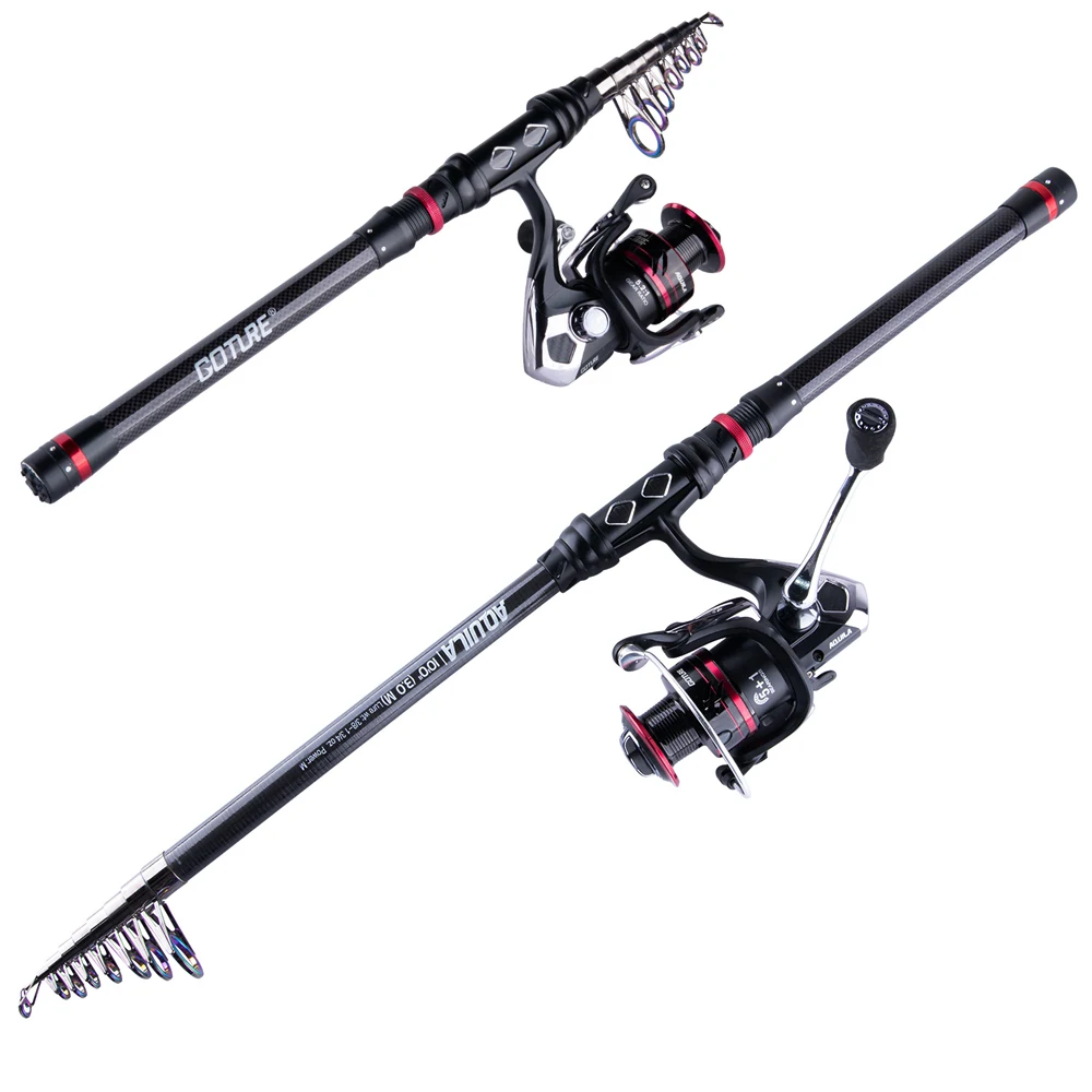 

Goture AQUILA Metal Fishing Reel Rod Combo 1.8-3.6M Telescopic Carbon Rod with 2000-4000 Spinning Fishing Reel Vara De Pesca