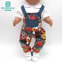 dolls clothes for 43cm new born dolls shirt flower bib pants