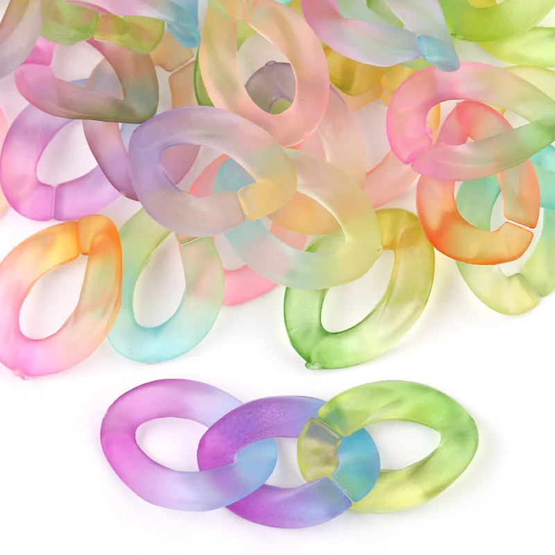 

20/30/50pcs Acrylic Candy Color Open Ring Accessories Beads Connector Link Chain for Jewelry Making Components Bag Strap DIY