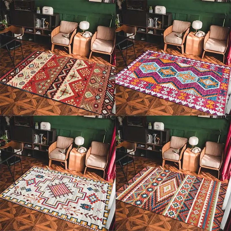 

Carpet Bohemian Style Cotton Linen Rugs Protective Floor Door Mat For Living Room Kitchen Carpets Home Decor Textile 40*60cm/Pc