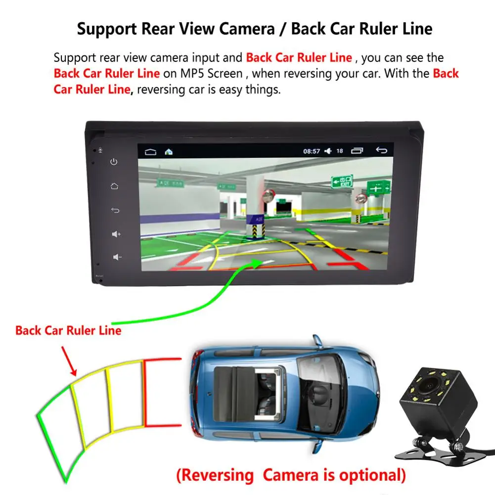 7 дюймов 2DIN Android Quad core 6 0 Автомобильный мультимедийный WI FI плеер gps навигатор HD