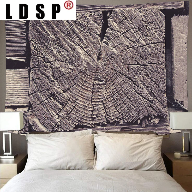 

LDSP Retro Wood Texture Pattern Wall Cloth Art Tapestry Psychedelic Wall Hanging Beach Towel Polyester Fiber Thin Blanket Decor