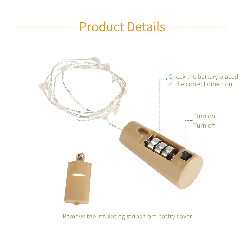 3 шт. бутылки вина светильники пробка Медь светодиодный свет прокладки провода