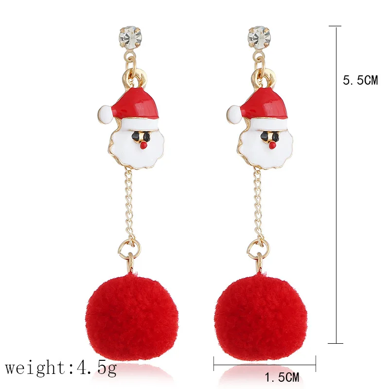 8 сезонов серьги золотой красный помпон шар Рождество Санта Клаус дерево конфеты