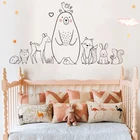 2020 мультфильм животных стикер стены застенчивый медведь лиса детская комната креативные наклейки для детской комнаты клейкие домашний декор обоев