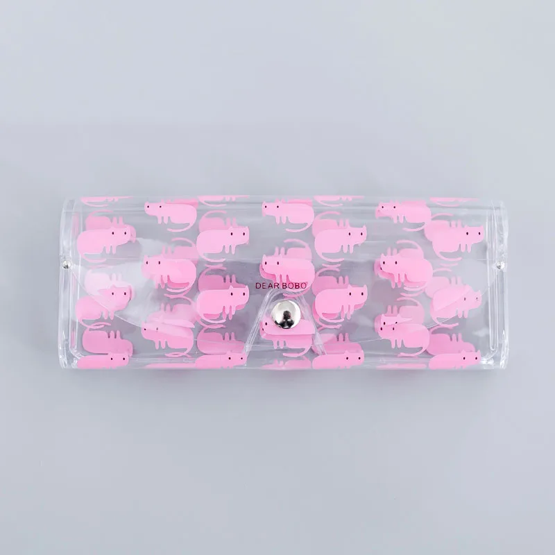 6-PinkCat Мультфильм мило путешествия Для женщин прозрачный ПВХ очки коробка сумка чехол Защита переноски очки аксессуары - Цвет: 6-PinkCat