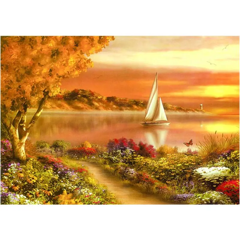 

4 Pack Sailboat View 5D DIY Diamond Painting Full Drill Rhinestone Embroidery X4YD
