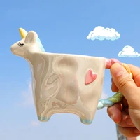 creative mug unicorn cups ceramics mugs with spoon and lid coffee mug milk tea cups drinkware girl the best birthday gift