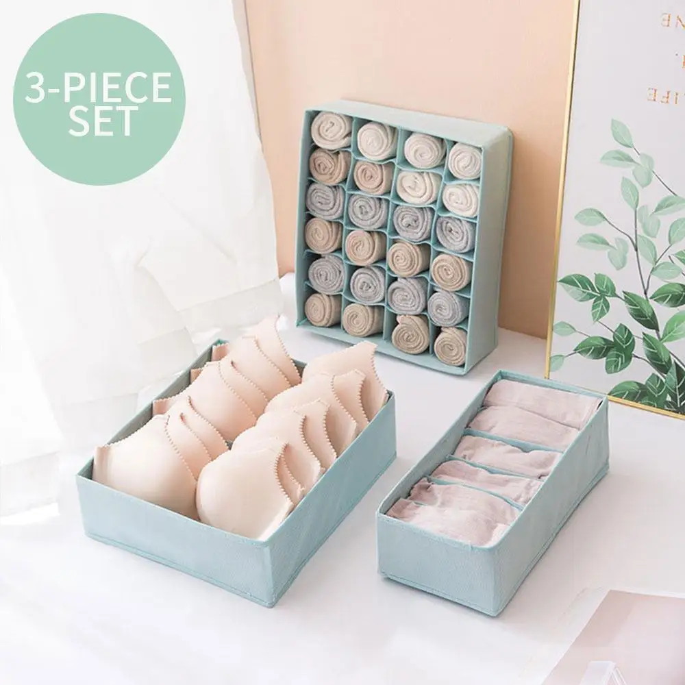 Коробка для хранения в шкафу 3 шт. сумка Портативная обувь бюстгальтера складная
