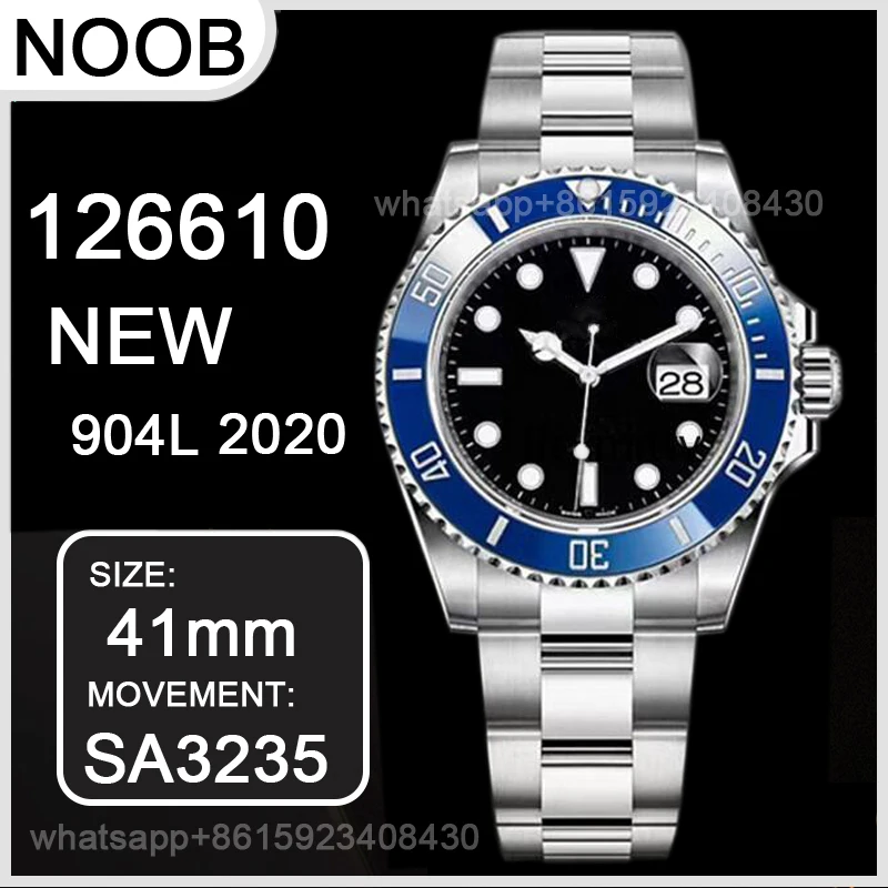 

Men's Mechanical Watch Submariner 126610 Ceramic Case Noob 2020 New Model 904L Stainless Steel SA3235 Movement luxury Watch Men