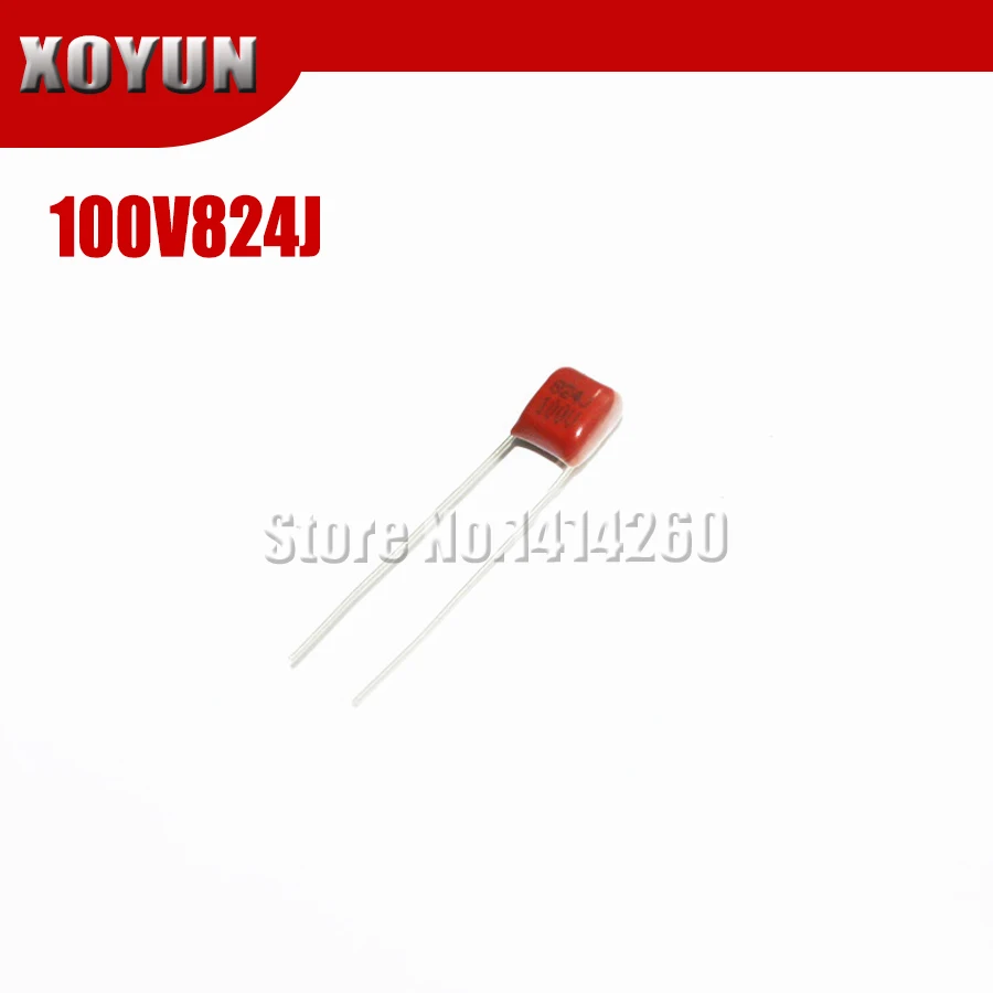 

10pcs/lot CBB 100V824J 100V820NF 100V0.82UF Pitch 5MM 824J 100V CBB Polypropylene film capacitor