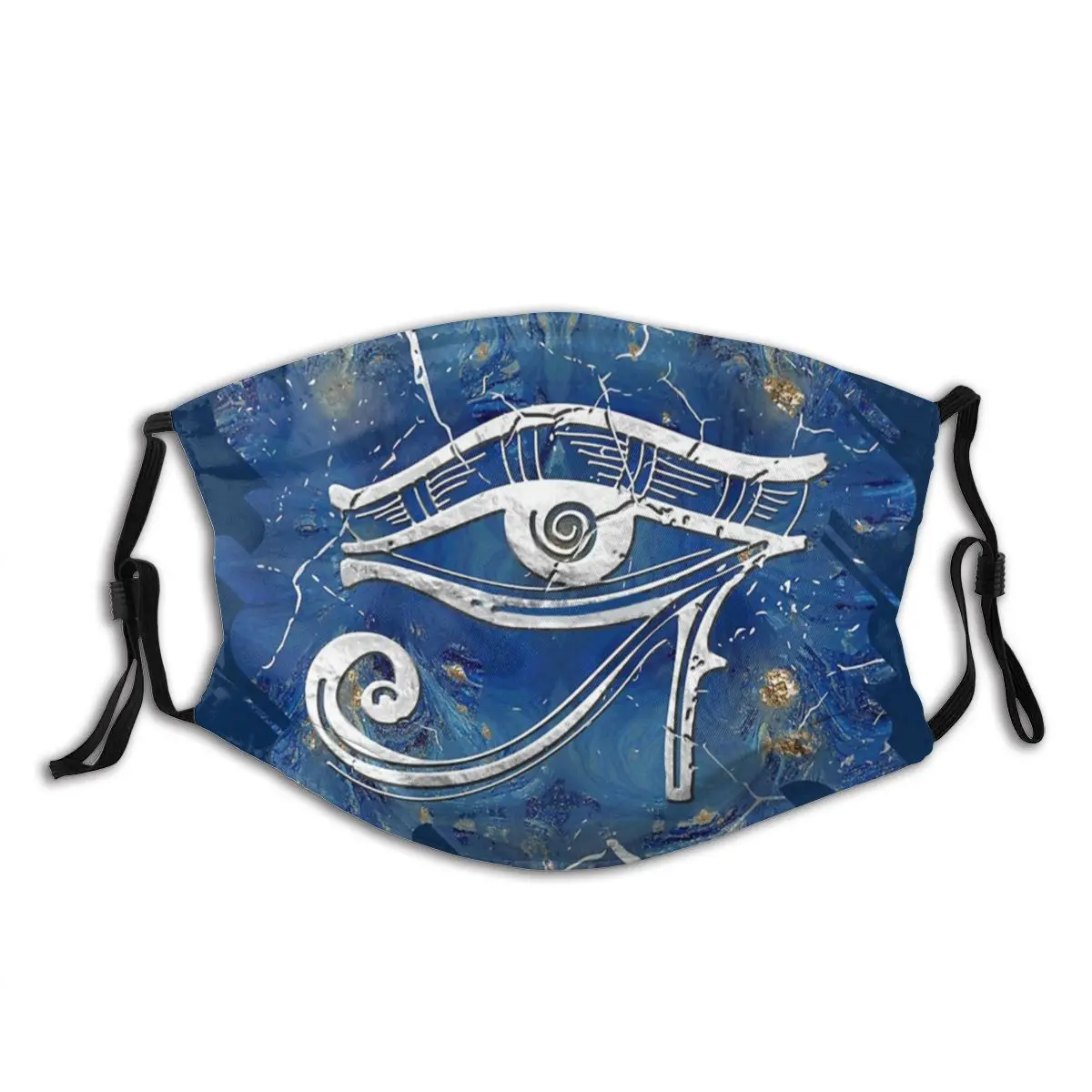 

Silver Egyptian Eye Of Horus Ra Egypt Egyptian Pharaoh Non Disposable Printed Mouth Face Mask Anti Haze Dustproof with Filters