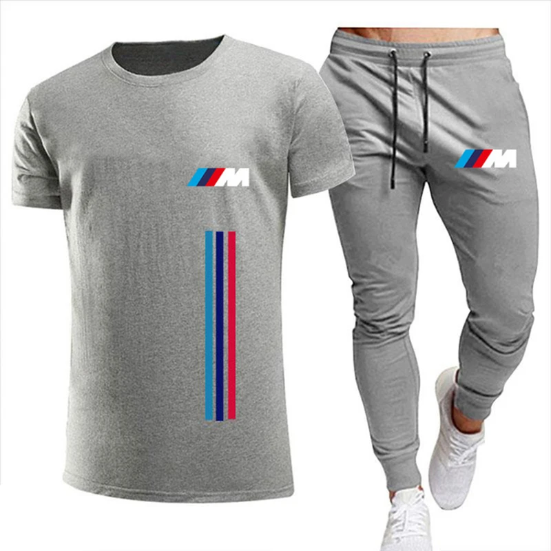 

Tracksuit man brand Sportswear Summer Alphabet Print Suit Men's Jogging Fitness Suit Men's Suit T-shirt+Pants 2-Piece Set S-3XL