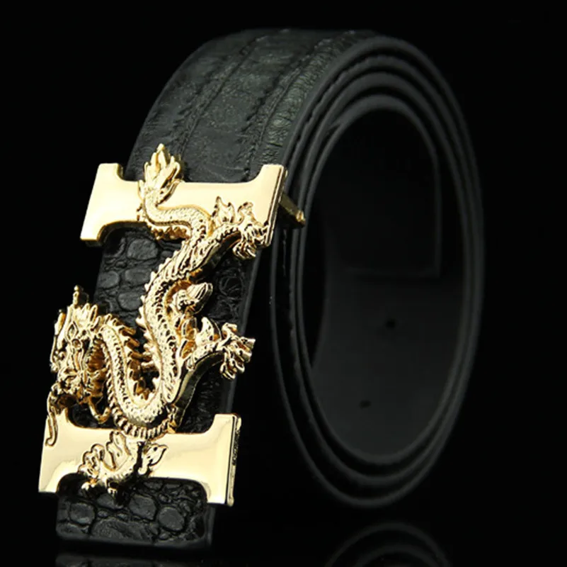 Мужской ремень деловой крокодиловый узор гладкий с пряжкой для мужчин