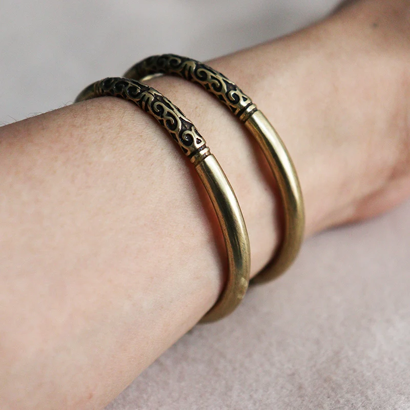 Латунный китайский супер герой король обезьяны обруч-браслет Античный медный