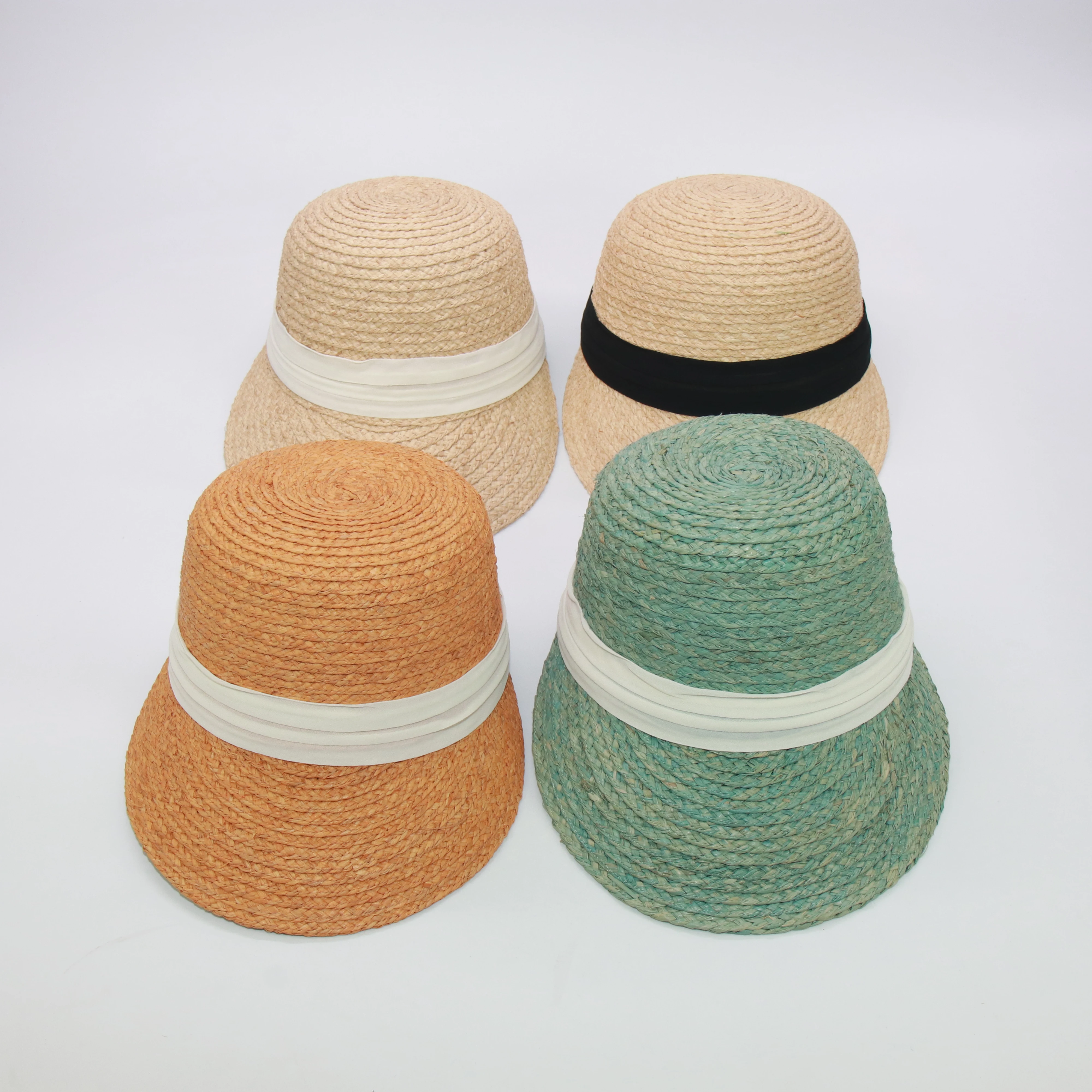 Фирменный дизайн шляпы с козырьком из рафии женские бейсболки большими полями