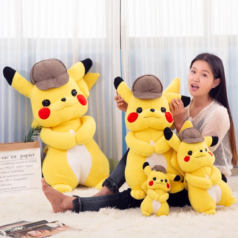 28 см Пикачу плюшевая игрушка мягкая детектива японского аниме плюшевые игрушки