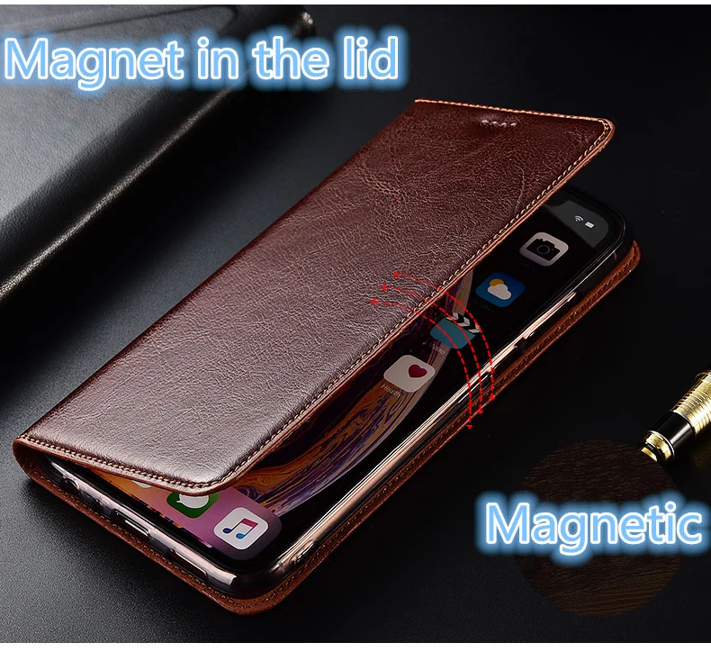 Чехол-подставка из натуральной кожи для телефона Motorola Moto G8 Plus Магнитный чехол Play