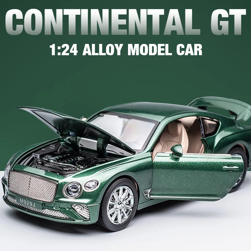 

1:24 Bentley Continental GT автомобиль из сплава, Спортивная модель, возврат силы, литая подъемная задняя часть, супер гоночная искусственная кожа для д...