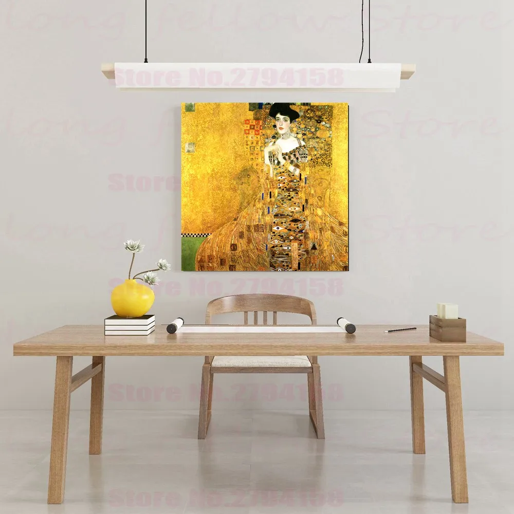 Золотые слезы Репродукция картины Густава Климта холст для живописи принт Adele