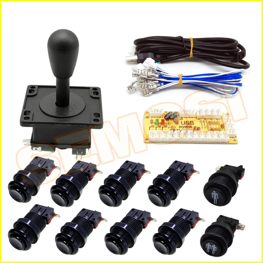 Kit 1 Нулевая задержка USB энкодер DIY аркадная игра кнопка Джойстики контроллер наборы, HAPP стиль аркадная палка Кнопка комплект для аркадной машины - Цвет: Kit 1