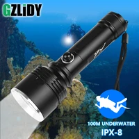 professional diving flashlight ipx 8 powerful xhp70 2 led torch waterproof 100m underwater lights 1865026650 scuba dive lantern