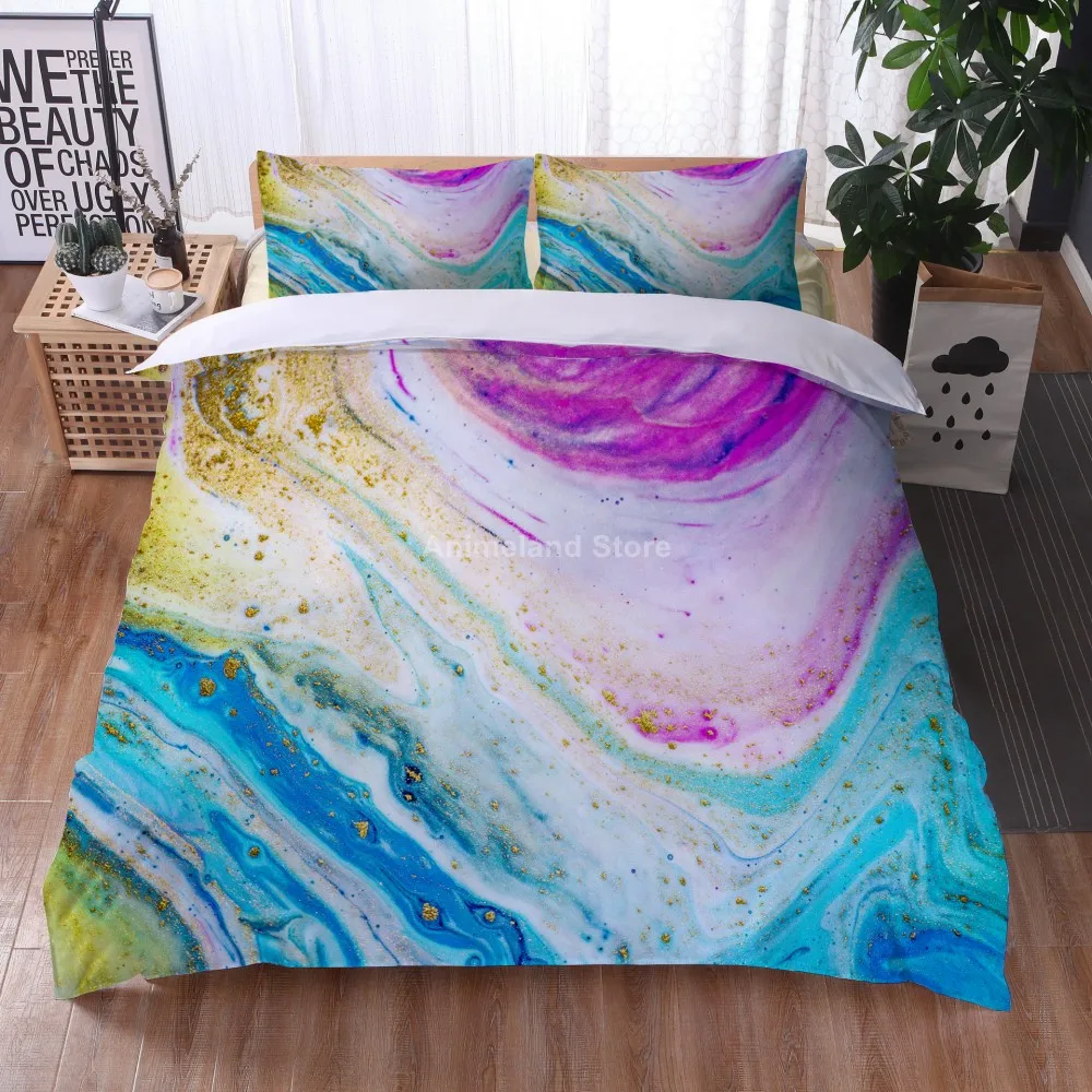 

Flow Gold Marble Elegant 3D Print Comforter Bedding Set Adult Duvet Cover Sets Pillowcase Twin Full Queen King Size Home Textile