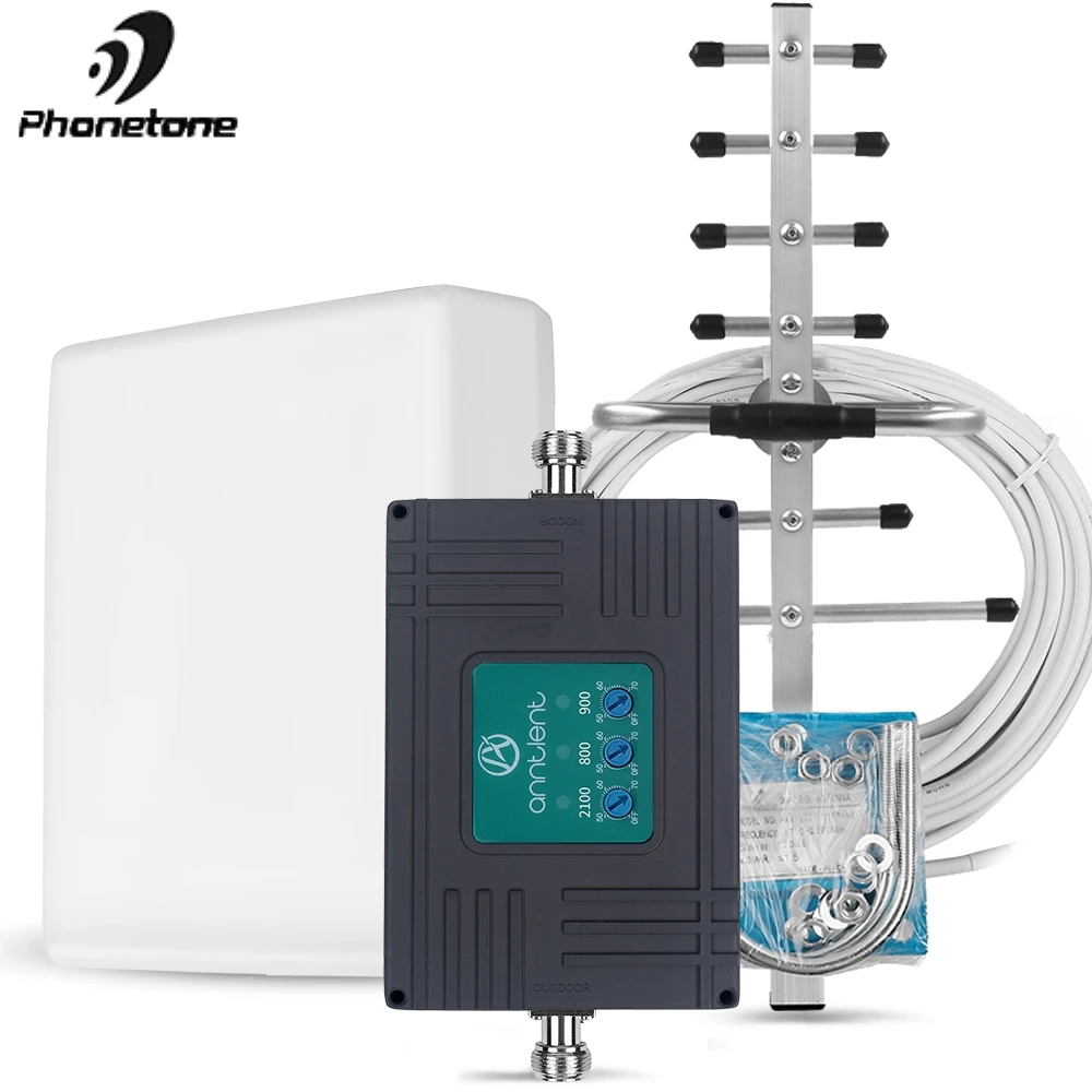2G GSM 4G Repeater 900/1800/2100MHz 2G 3G 4G Mobile Phone Signal Booster DCS LTE 1800 WCDMA 2100 Band 8/3/1 Cell Phone Amplifier