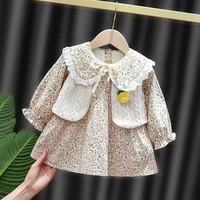 spring newborn baby girl clothes sets floral long sleeved dress vest suit for girls baby clothing outfits fashion design sets