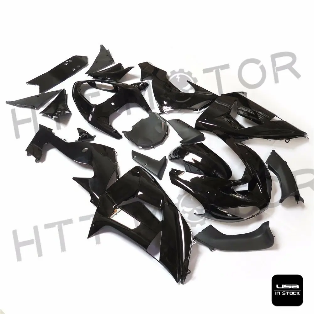 

Глянцевые черные Обтекатели Кузов для Kawasaki Ninja ZX 10R 2006-2007 06-07 Запчасти для мотоциклов ABS пластик