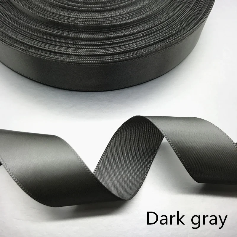 Dark Gray Новинка; 10/15/20/25/40/50 мм Ширина атласной лентой многоцелевые Свадебная вечеринка ремесло - Цвет: Dark Gray