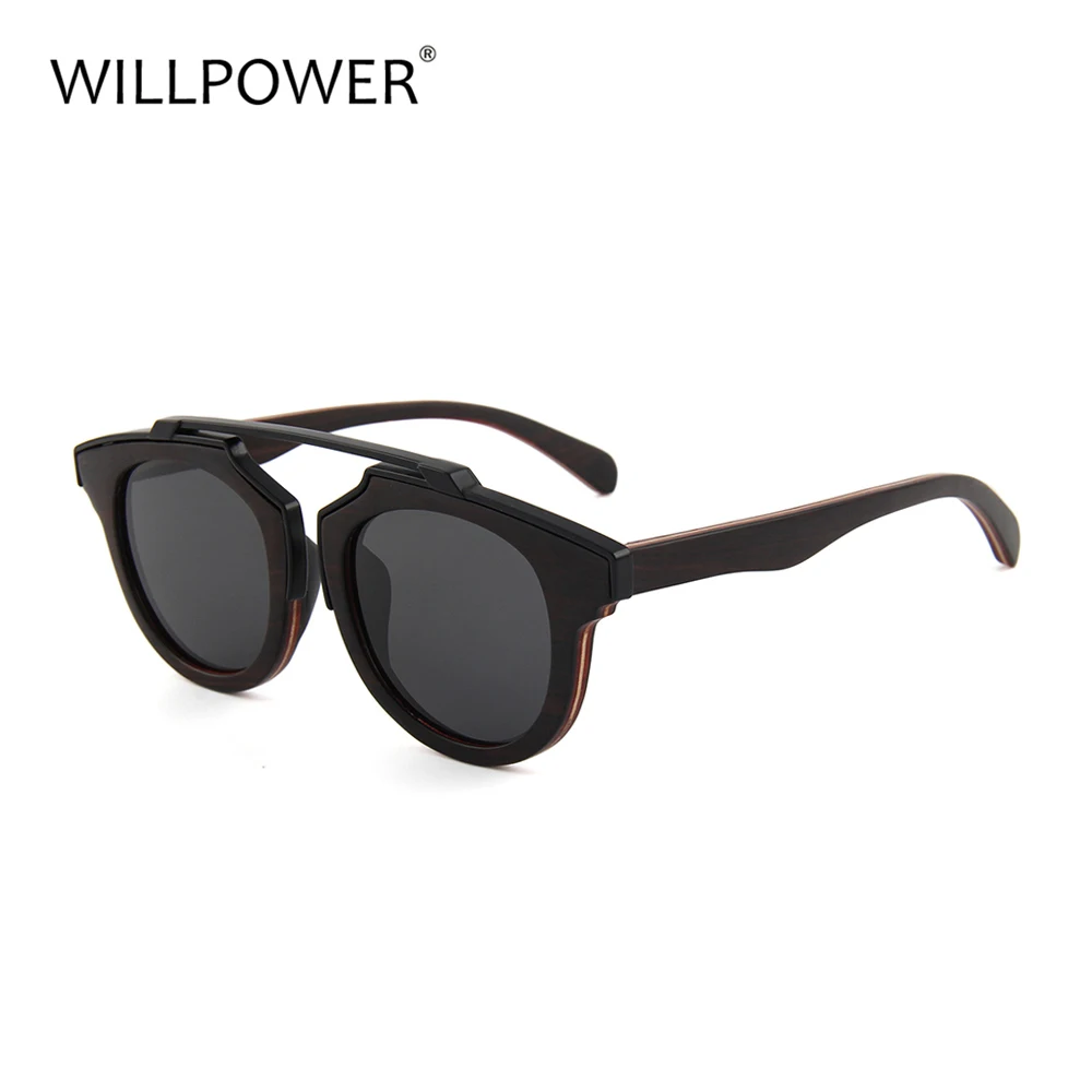 Новые поступления 2018 Модные солнцезащитные очки для мужчин деревянные Скейтборд