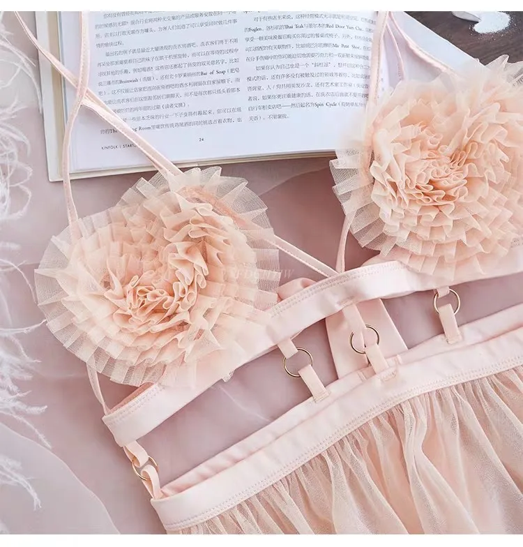 Розовая Сексуальная ночная рубашка прозрачное Сетчатое ажурное Сексуальное