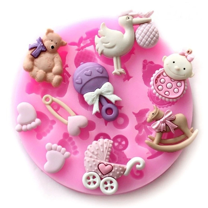 

Baby Shower Silicone Fondant Cake Mould Mold Chocolate Baking Decor