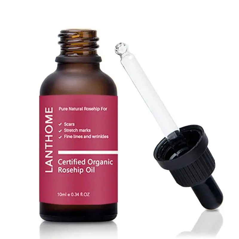 

Pure Organic Rosehip Oil Antioxidant For Scars Fine Wrinkles Skin Lines Stretch Firmness Improve Elasticity Marks L7M0