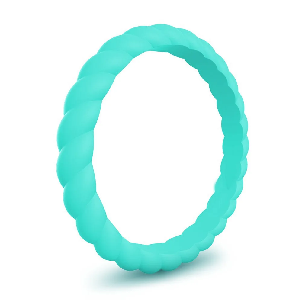 

Punk jewelry twist silicone ring men's trendy sports style ring