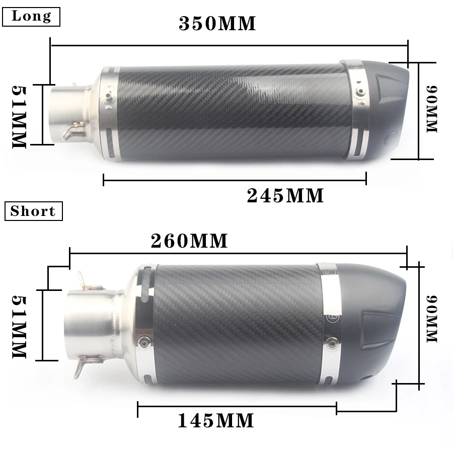 Выхлопная труба для мотоцикла глушитель из углеродного волокна 51 Cafe Racer Yamaha Nmax Honda