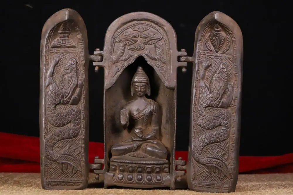 

wedding decoration Tibetan Monastery Collection Old bronzes are beaten by hand, chiseled, painted in color Buddha statue