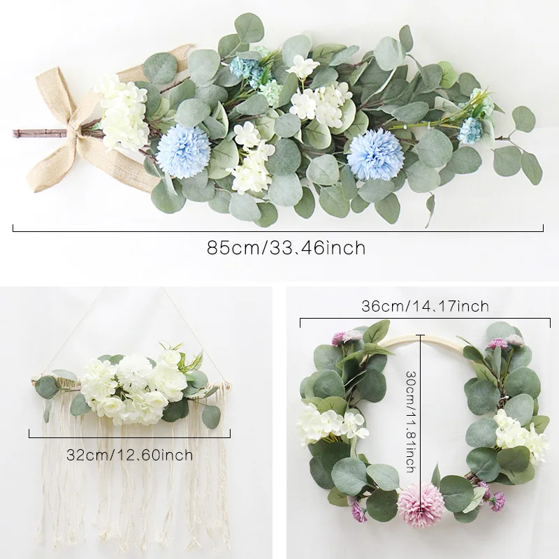 Новые искусственные листья эвкалипта зеленые растения из ротанга гирлянда